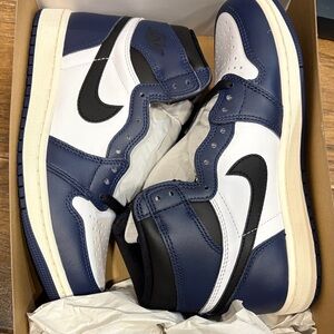 Nike Navy and White High-Top Sneakers